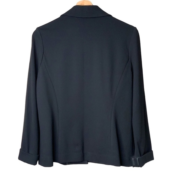 Chico’s Black Unstructured Double Breasted Blazer Notched Collar Rolled Cuffs M - Picture 3 of 10